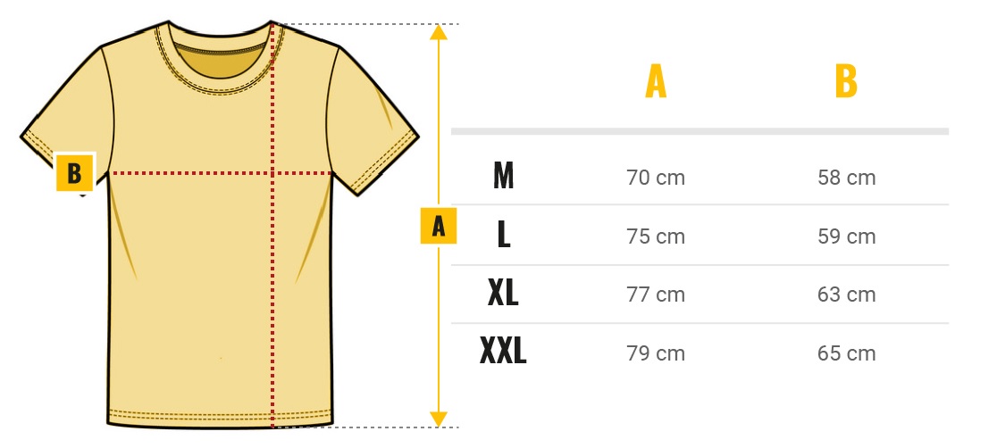 Velikostní tabulka BIZON - trička